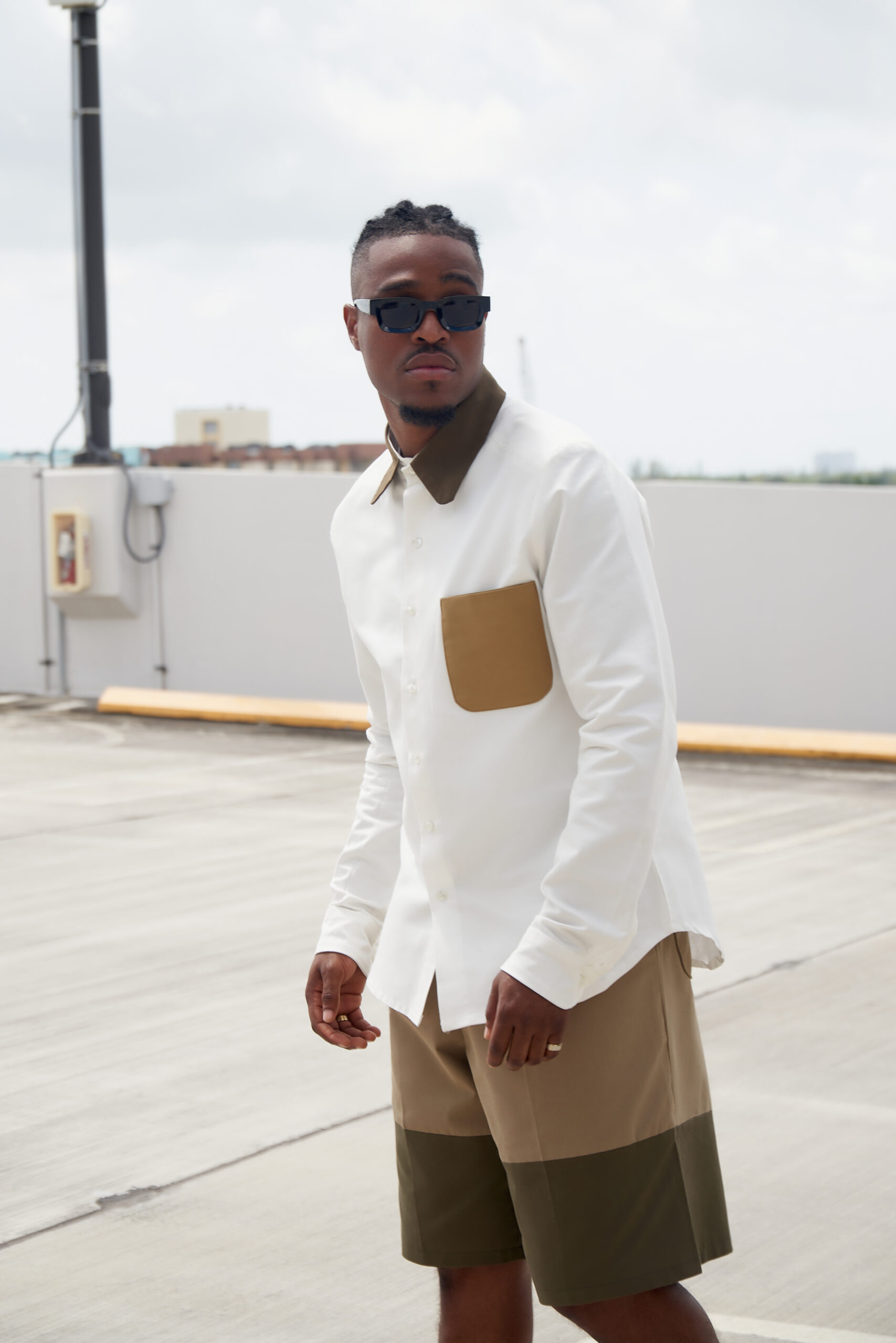 Contrast Collar Shirt